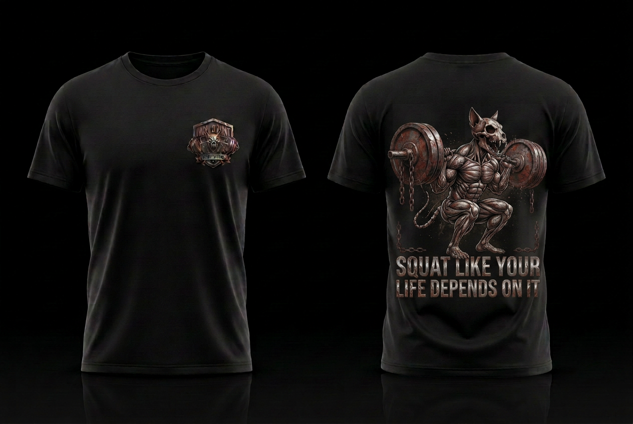 SQUAT LIKE YOUR LIFE DEPENDS ON IT — Black tee