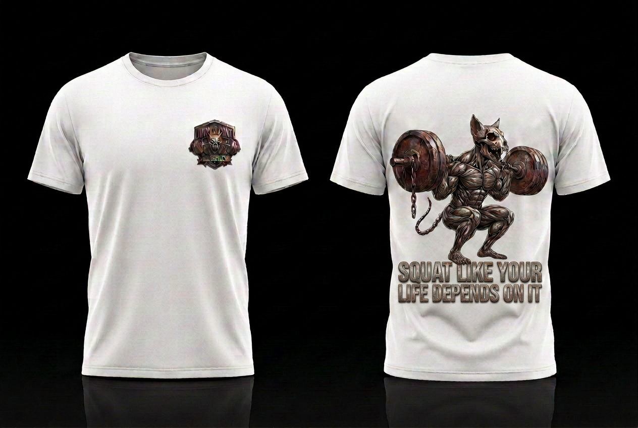 SQUAT LIKE YOUR LIFE DEPENDS ON IT — White tee
