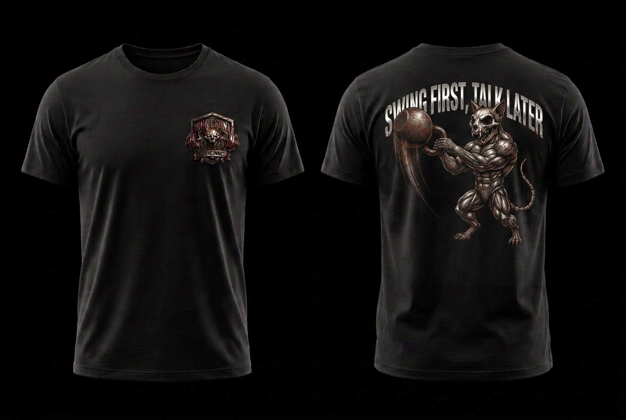 SWING FIRST, TALK LATER — Black tee