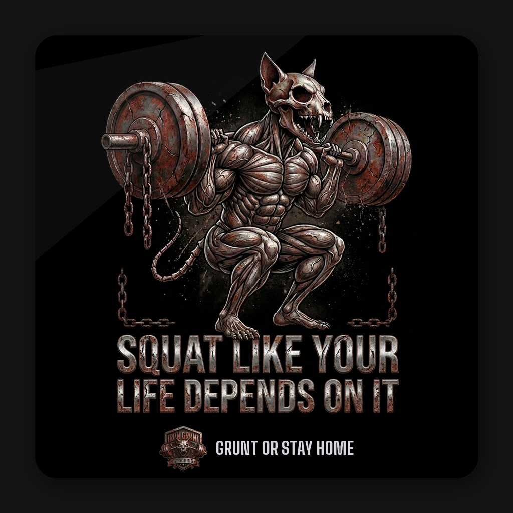 SQUAT LIKE YOUR LIFE DEPENDS ON IT — Action series