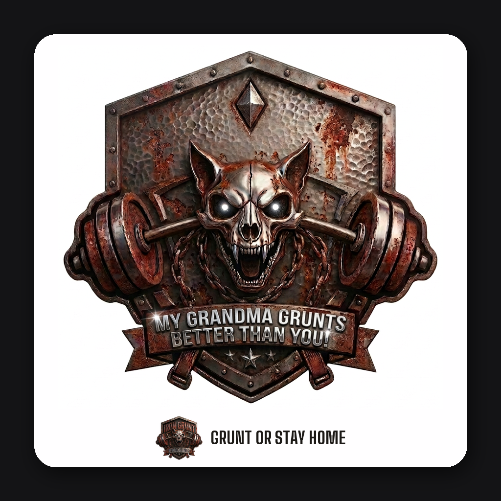 MY GRANDMA GRUNTS BETTER THAN YOU — Silver crest