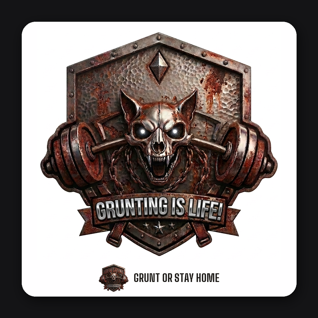 GRUNTING IS LIFE — Silver crest