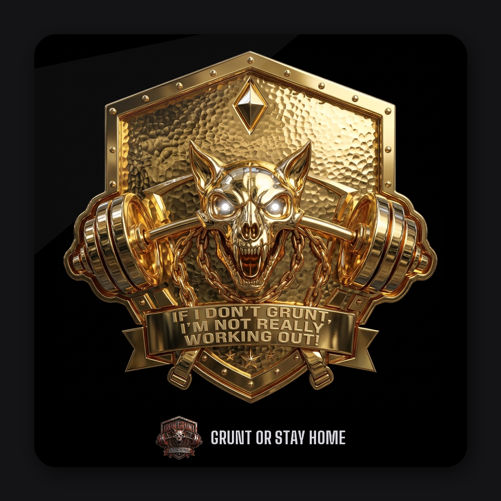 IF I DON'T GRUNT, I'M NOT WORKING OUT — Gold crest