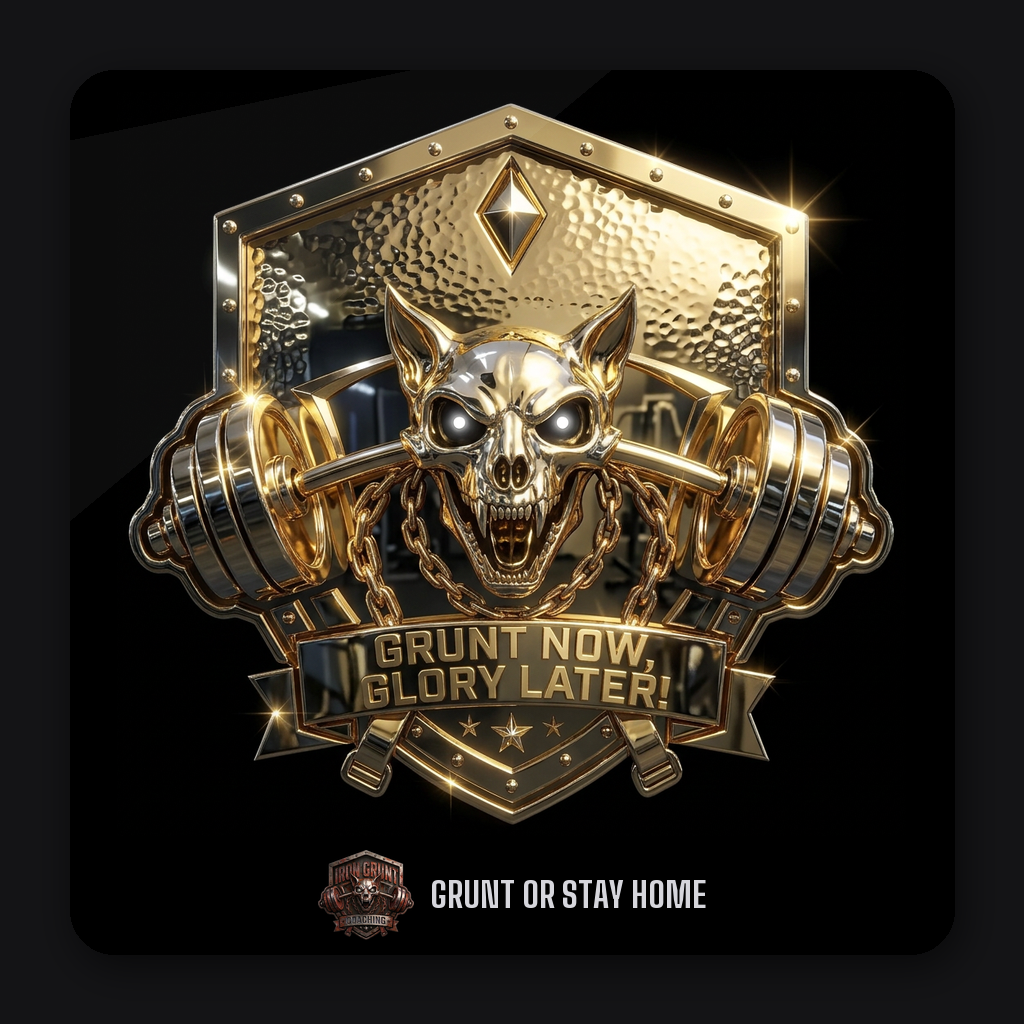 GRUNT NOW, GLORY LATER — Gold crest
